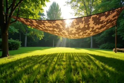Comment le filet de camouflage crée une ombre rafraîchissante en plein été?