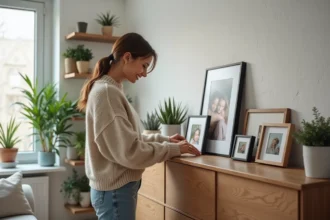 Murs décorés avec des photos personnelles pour un intérieur chaleureux