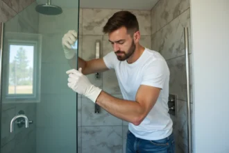 Coupe précise des panneaux pour une paroi de douche italienne