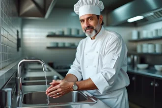 cuisine professionnelle moderne avec équipements conformes aux normes d'hygiène