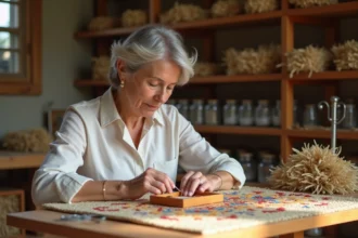 Marqueterie de paille illustrant un savoir-faire artisanal ancien