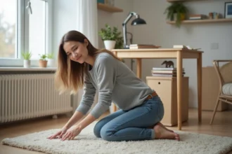 Bureau fait maison avec planche et tréteaux économiques