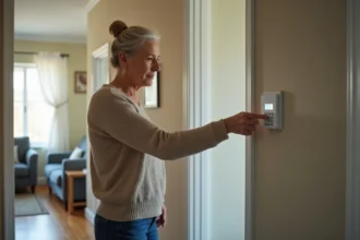 Alarme de sécurité installée dans une maison moderne