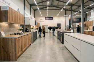 Showroom de cuisinistes dans les Hauts-de-France avec plusieurs modèles exposés