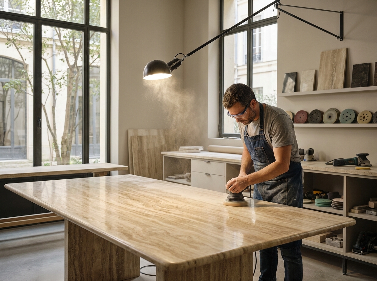 travertin mobilier contemporain